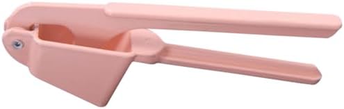 Multifunction Pink Alloy Garlic Press and Mincer Crusher with Peeling Function, Sturdy Kitchen Garlic Presser for Easy Crushing and Slicing, for Home Cooking and Food Preparation