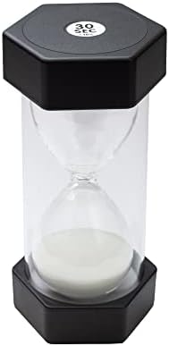 Sand Timer for Kids - 30 Seconds Black - 5 inches Hour Glass Acrylic Covered for Classroom, Home & Kids Room - Medium-Single Pack