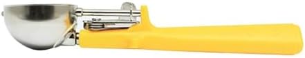 TrueCraftware- 1-5/8 oz Portion Scoop #20 Stainless Steel with Triangle Yellow Handle- Ice Cream Scoop Cookie Scoop for Cookie Dough Batter