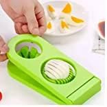2 in 1 Solid Egg Cutter Egg Slicer Egg Sectioner Double Egg Cutter Flower Edges Chopper Kitchen Tools, Plastic Egg Separator