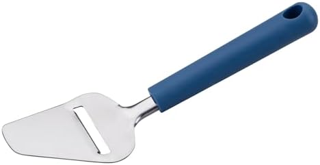 Fackelmann Essential Cheese Slicer, Stainless Steel Blade for Fine Cheese Slices, Ergonomic Handle, Dishwasher Safe, Rustproof, Dark Blue