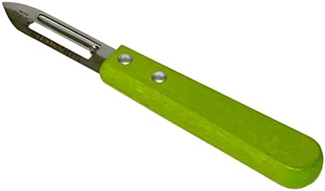 Roger Orfevre Stainless Steel Potato Masher & Peeler Combo, 100% Made In France, Wood Handle (Green)