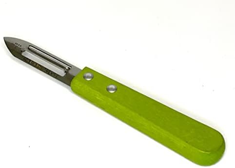 Roger Orfevre Stainless Steel Potato Masher & Peeler Combo, 100% Made In France, Wood Handle (Green)