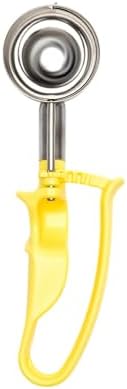 Size 20 YELLOW (1.77 oz.) VODOMAX Commercial Food Disher, Food Scoop, 1-5/8 oz. Disher, Stainless 18-10, Large Cookie Dough Scoop, Palm-Squeeze, Portion Control Scoop, #20 Ice Cream Scooper