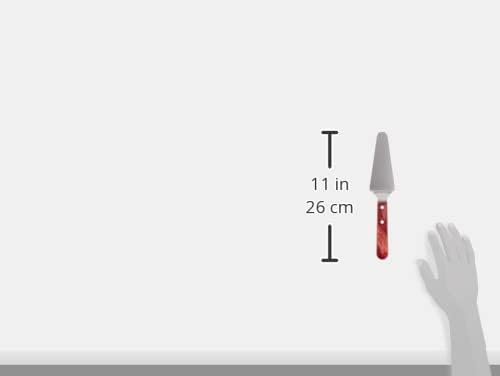 Tramontina 21163/175 Wood Handle Pie Server, Polywood, 9.8 inches (25 cm), Red, Dishwasher Safe, Durable, Natural Wood, Made in Brazil