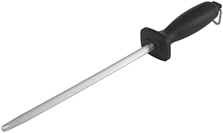 Smith’s 9-Inch Sharpening Steel – High-Carbon Steel Knife Sharpener – Hanging Hook – Protective Hand Guard – Quick Straight Blade Sharpening
