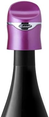 Rabbit Aerate and Preserve Wine Set, Wine/Champagne Sealer and Super Aerator (Purple), Standard