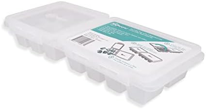IceTopper Ice Cube Tray with 2 Attached Lids - Easy Release Ice Cube Molds, 14 Cubes per Tray, Stackable & Dishwasher Safe, 100% Food Grade, BPA Free & Recyclable Original