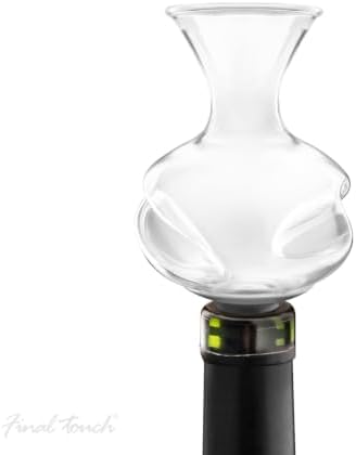 Final Touch Experience Glass Wine Aerator for Wine Bottles, Mouth-Blown