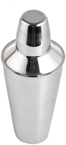 TableCraft 377 Cash & Carry Bar Shaker, 28 oz., 3 piece set includes: shaker, strainer, and 3-1/4 oz. cap, dishwasher safe, stainless steel (individually boxed)