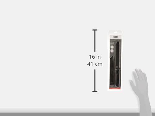 Kuhn Rikon COLORI Non-Stick Bread Knife with Safety Sheath, 7 inch/17.78 cm Blade, Black