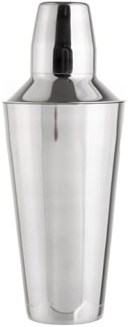 TableCraft 377 Cash & Carry Bar Shaker, 28 oz., 3 piece set includes: shaker, strainer, and 3-1/4 oz. cap, dishwasher safe, stainless steel (individually boxed)