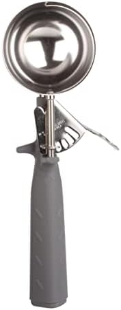 TrueCraftware- 4 oz Portion Scoop #8 Stainless Steel with Triangle Gray Handle- Ice Cream Scoop Cookie Scoop for Cookie Dough Batter