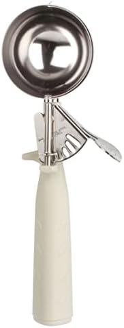 TrueCraftware- 3-1/4 oz Portion Scoop #10 Stainless Steel with Triangle Ivory Handle- Ice Cream Scoop Cookie Scoop for Cookie Dough Batter