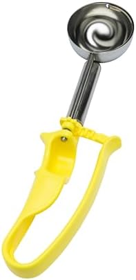 【Extended】#20 YELLOW (1.77 oz.) VODOMAX Heavy Duty Food Disher, Portion Scoop, Stainless 18-10 (SUS304), Potato Salad Disher, Palm-Squeeze, 13 Sizes, Color-Coded, Ice Cream Scoop, Gelato Scoop