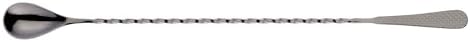 Barfly 13.2-inch Diamond Lattice Etch Bar Spoon, Gun Metal Black