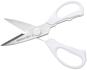 Mundial W656 Kitchen Take-Apart Shears, 8-Inch, Stainless Steel Blades, Ergonomic Non-Slip White Handle, Ideal for Cutting