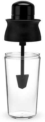 HOST Cocktail Spinner with Built In Strainer and Drip Free Pour Spout, Drink Mixer for Cocktails, Mocktails, Barware, Home Bar Accessories, 20 oz, Set of 1, Black