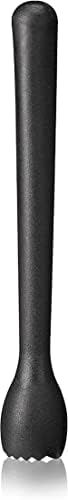 Dynore Stainless Steel 6 Pcs Bartender Martini Kit Set - Teardrop Bar Spoon Cocktail Shaker 500 ml Tall peg Measure 30/60 ml Black PVC Muddler Ice Tong Cocktail Strainer- Set of 6