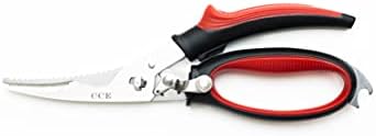 CookingClubEssentials Poultry Kitchen Shears - Heavy Duty Stainless Steel Meat Scissors for Cooking - Easy to take apart and dishwasher safe for cleaning