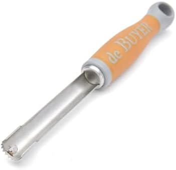 de Buyer UNIVERSAL CORE CONCEPT Manual Corer, Orange - 0.5” - Serrated Stainless Steel Blade - Ergonomic, Non-Slip Handle - Easy to Use