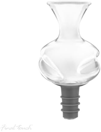 Final Touch Experience Glass Wine Aerator for Wine Bottles, Mouth-Blown