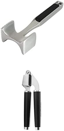 KitchenAid Gourmet Meat Tenderizer, One Size, Black and KitchenAid Classic Garlic Press, One Size, Black
