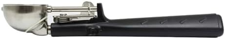 TrueCraftware- 1 oz Portion Scoop #30 Stainless Steel with Triangle Black Handle- Ice Cream Scoop Cookie Scoop for Cookie Dough Batter