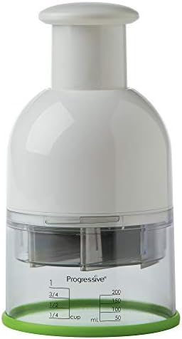 PrepWorks Food Chopper, White/Green – Multi-Use Chopper for Fruits, Vegetables, and Nuts, Non-Skid Base