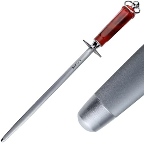 Sharpening Steel Knife Sharpener Rod Round 10 IN Honing Steel for Knife