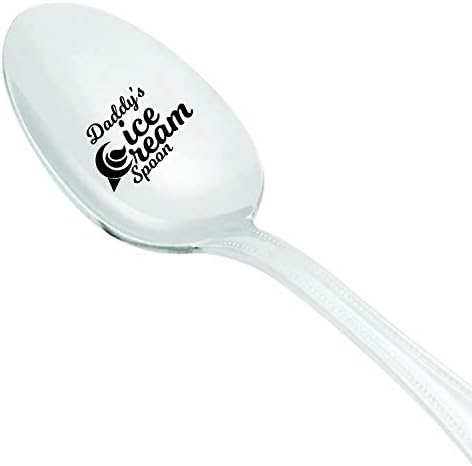 Funny Gifts for Dad | Fathers Day Gift from Daughter Son | Daddy's Ice Cream - Engraved Spoon Gift For Dad | Birthday Christmas Thanksgiving Gifts for Dad Grandpa | Spoon Gift for Ice Cream Lovers