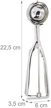 Relaxdays 4 Ice Cream Shooting Spoons for Large Balls of Ice Cream, Fruit and Cookie Dough, Stainless Steel, Silver, 53 mm