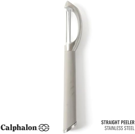 Calphalon Stainless Steel Vegetable Peeler with Swivel Blade, Ergonomic Non-Slip Grip Handle for Fruits & Vegetables, Kitchen Peeler for Smooth Peeling & Meal Prep