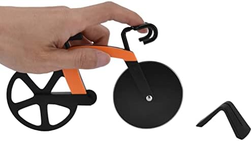 Bicycle Pizza Cutter, Pizza Slicer Pizza Cutter Wheel with a Stand Cool Pizza Cutters Tool(Orange)