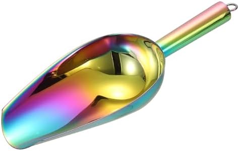 uxcell Metal Ice Scoop, 11" x 4.1"Stainless Steel Ice Scooper for Kitchen Party Bar Wedding Use, Rainbow