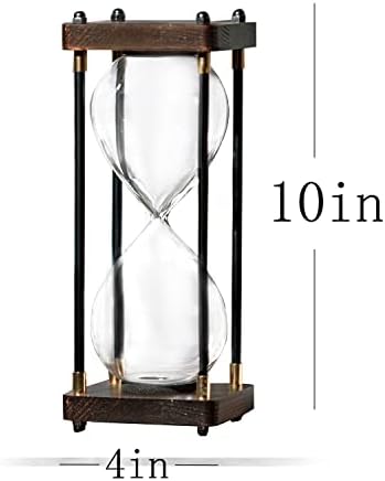 SAMLONG Large Fillable Hourglass Timer, Decorative Wooden Empty Sand Timer