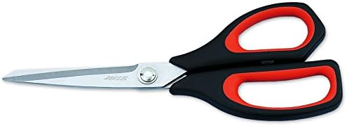 Kitchen Scissors 8 Inch Stainless Steel. Scissors for Meat Use. Polypropylene Handle and 235 mm Blade. Series Prochef. Black and Red Color