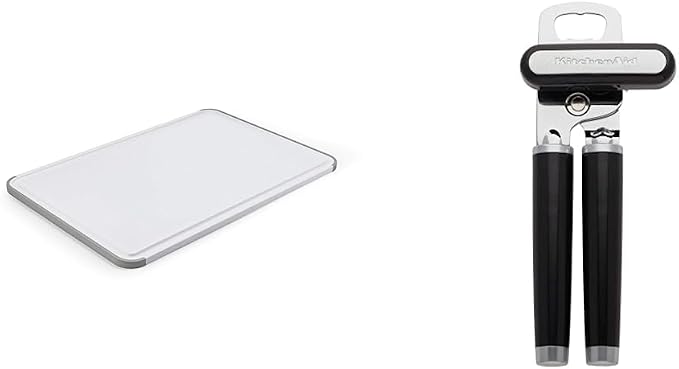 KitchenAid Classic Plastic Cutting Board with KitchenAid Can Opener/Bottle Opener