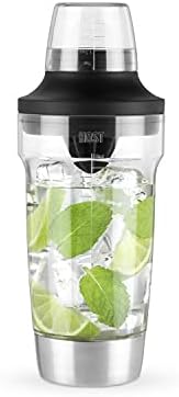 Host All in One Cocktail Shaker Set with Measurements, Reamer, Bottle Opener, Strainer and Jigger for Cold Brew Cocktails, Home Bar, Bartending, Camping, Picnic, Outdoor Party, On the Go, 18 oz