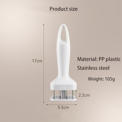5.5 * 17CM Meat Tenderizer,Steak Tenderizer,Chef Meat Tools,304 Stainless Steel Needle(White,2PCS)