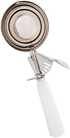 Tiger Chef White 5-1/3 oz Stainless Steel Ice Cream Scoop Disher - NSF Certified - For ice cream, frozen yogurt, cookie dough, meat balls, rice dishes, and vegetable purées. (2, 5-1/3 oz White)