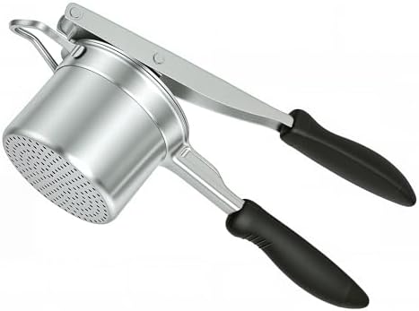 Brigii Potato Ricer, 304 Stainless Steel Manual Potato Press with Silicone Handle, Dishwasher Safe Kitchen Tool for Fluffy Mashed Potatoes