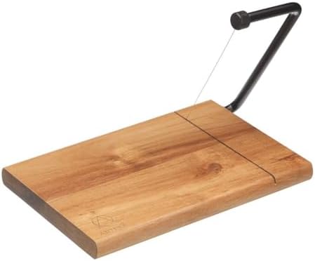 Artesà Acacia Wood Wire Cheese Slicer Board, 27 x 19 cm (10.5 x 7.5 Inch), Brown/Black