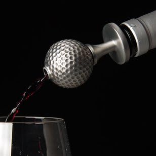 Stainless Steel Golf Ball Wine Aerator Pourer - Deluxe Decanter Spout for Robust Red and White Wine - Pour Amore Bottle Pourer/Stopper & Air Diffuser by Chris's Stuff