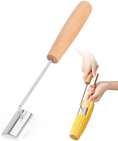 Corn Cob Stripper, 2026 Wood Handle Stainless Steel Corn Stripping Tool, Corn Cutter, Corn Peeler For Corn On The Cob, Suitable For Home Kitchens, Restaurant Chefs, Outdoor Dining Enthusiasts
