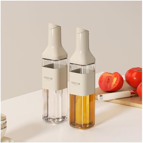 2 Set 550ml Glass Olive Oil Dispenser Bottle(White)