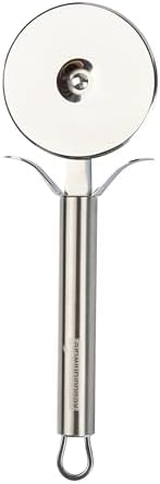 Restaurantware 7.8 Inches Stainless Steel Pizza Cutter - Stainless Steel Pizza Wheel - Ergonomic Handle, Finger Guard - For Kitchen, Silver Slicer