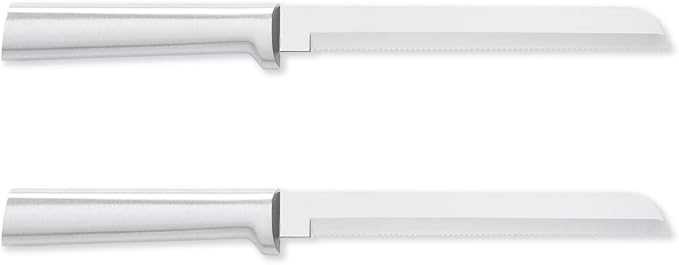 Rada Cutlery 6" Bread Knife (R136), Stainless Steel Serrated Blade, Silver Handle, Pack of 2