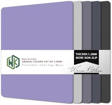 WK Small Flexible Plastic Cutting Boards for Kitchen Set of 5, Non Slip Cutting Mats for Meat, Mini Cutting Board Mats, BPA Free, Dishwasher Safe, 7.3x11.5"
