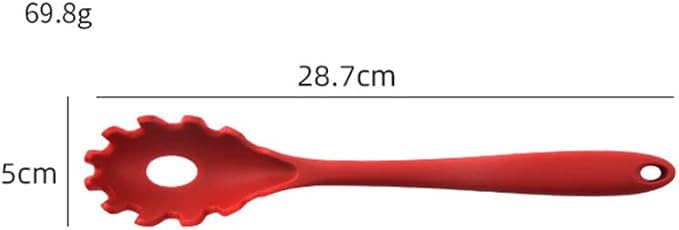 Magik 1-2 Pack Silicone Pasta Fork Heat Resistant Noodle Spaghetti Server Spoon (Red, 2 Pack)